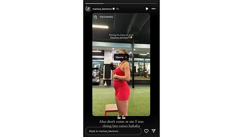 Trevor Lawrence's wife, Marissa, adores baby bump after workout. [Image credit: @marissa_lawrence IG]