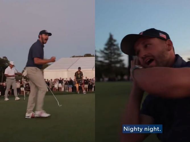 WATCH: Team USA send off International team with Steph Curry's 'night night' gesture after Presidents Cup Day 3