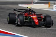 Ferrari SF-23 during pre-season testing in Bahrain, 2023. The DRS on the rear wing is in "open position" (Image from Getty Images)