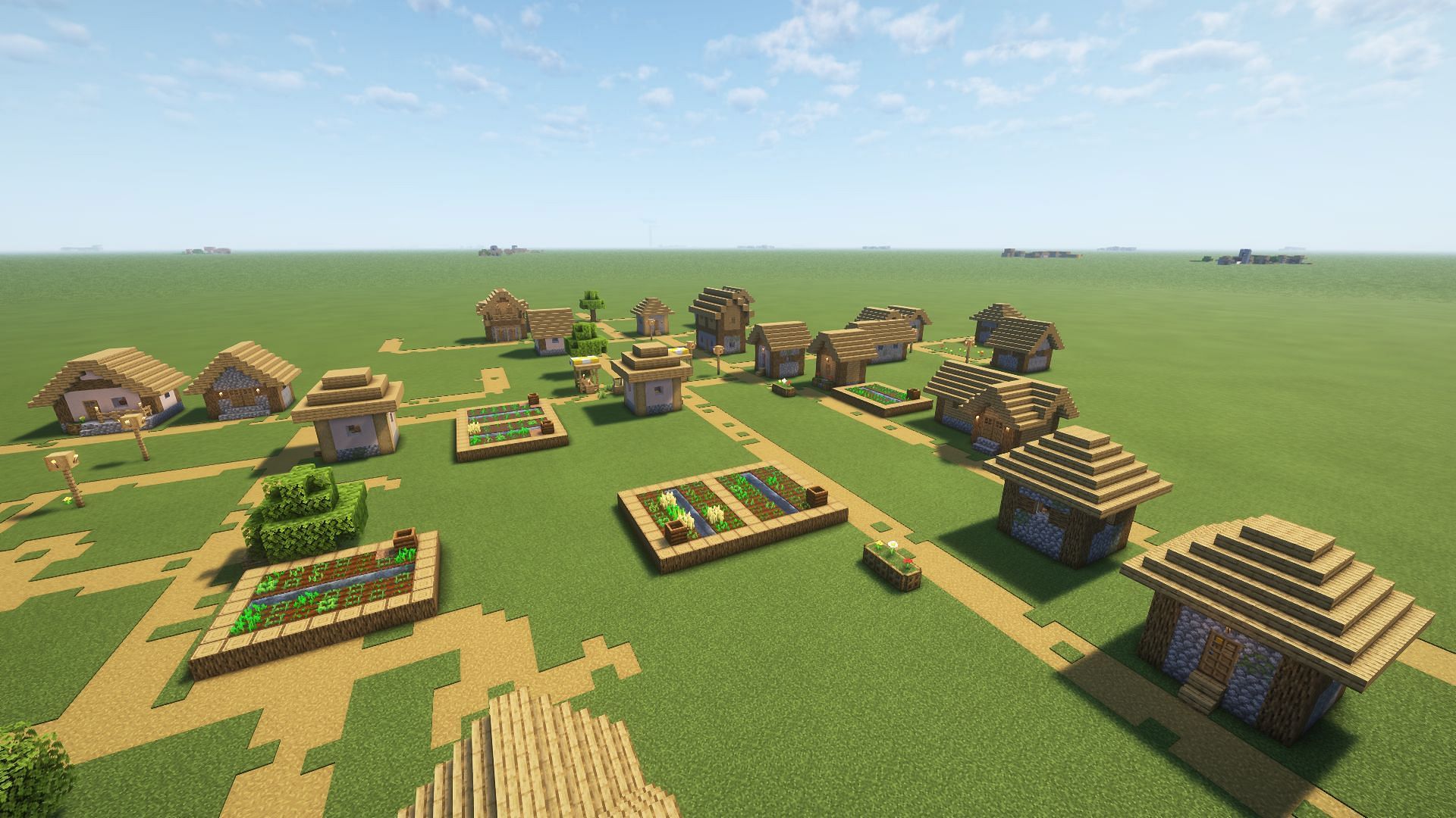 Villages are unfortunately absent from Bedrock superflat worlds (Image via Mojang)