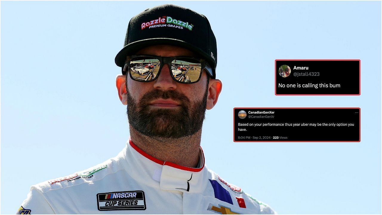 Corey LaJoie in a white race suit