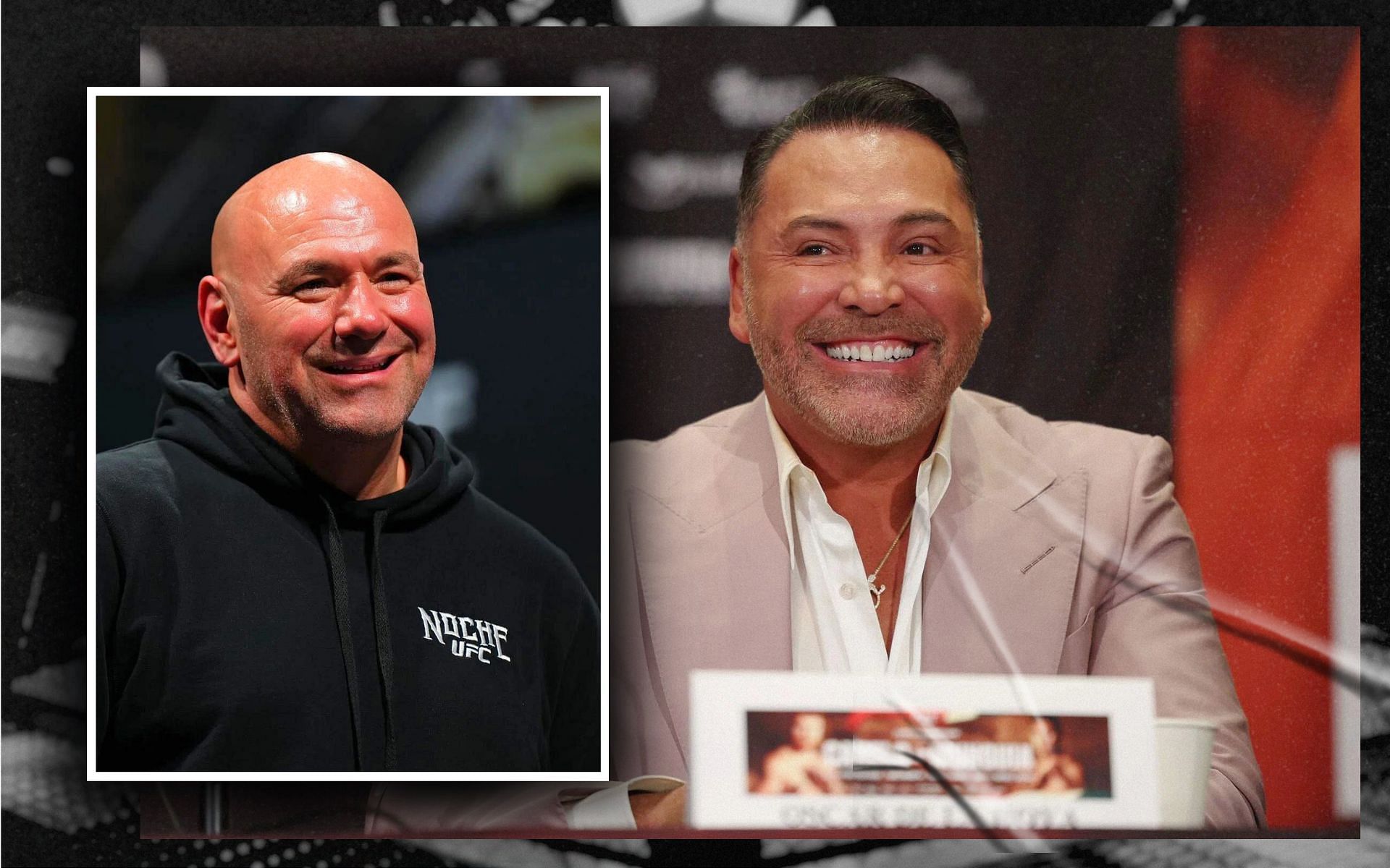 Dana White (left) praised Oscar De la Hoya (inset) at UFC 306. [Images courtesy: Getty Images]