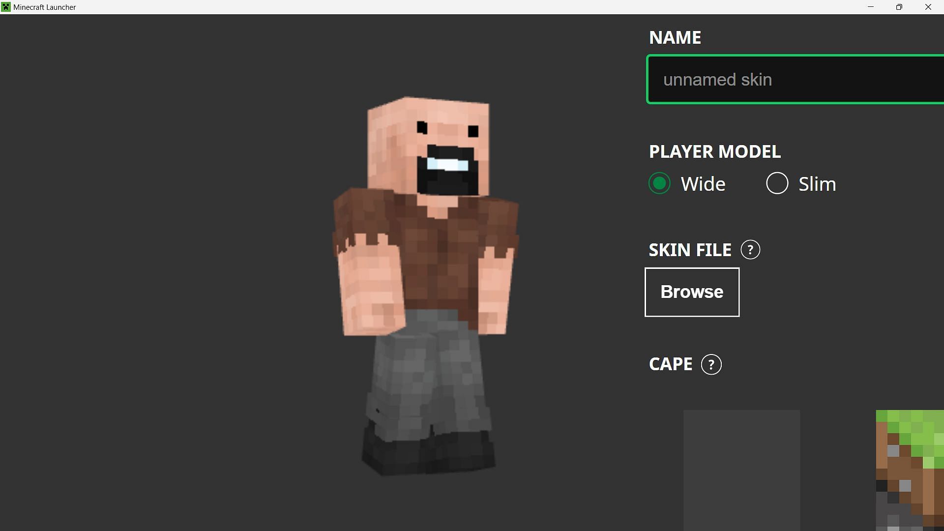 This was Notch's official skin in the game (Image via Mojang Studios)