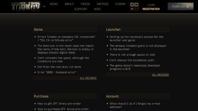 User Action Required Escape from Tarkov