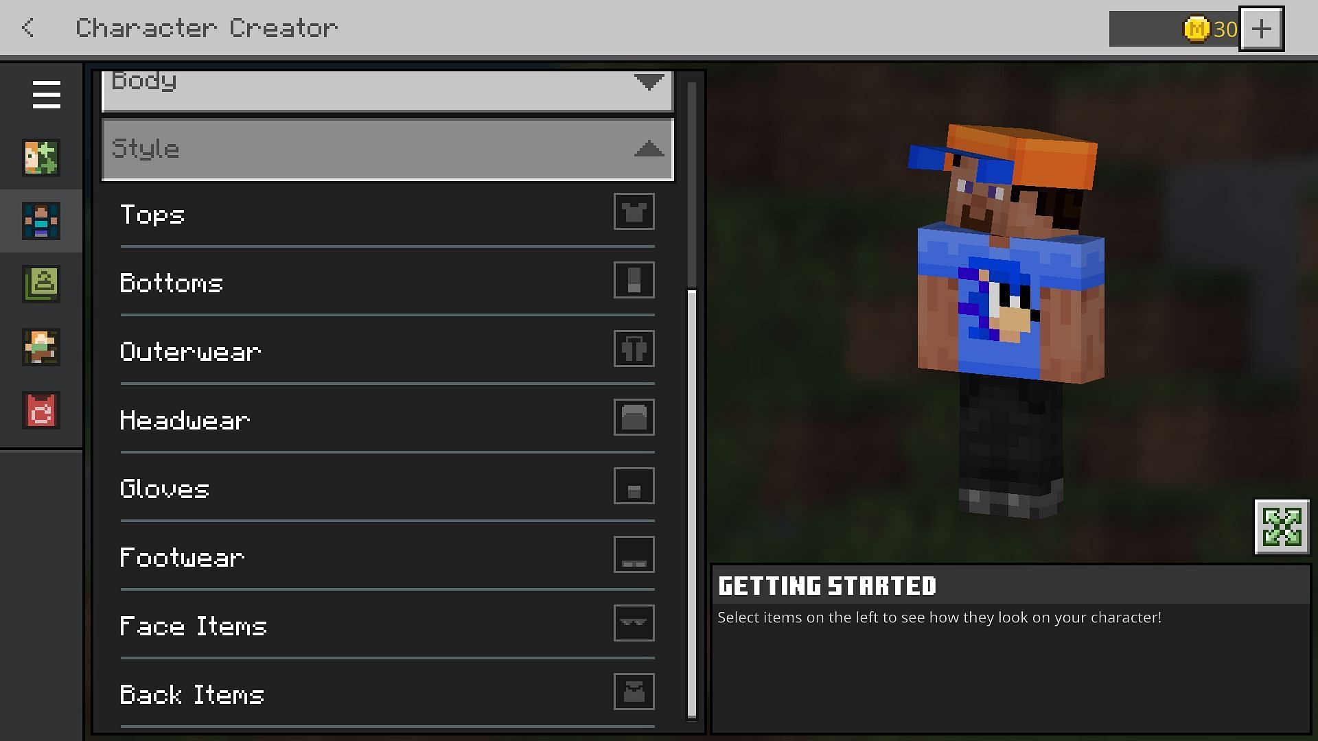 Cosmetic items can be applied to player skins in Minecraft Bedrock (Image via Mojang)