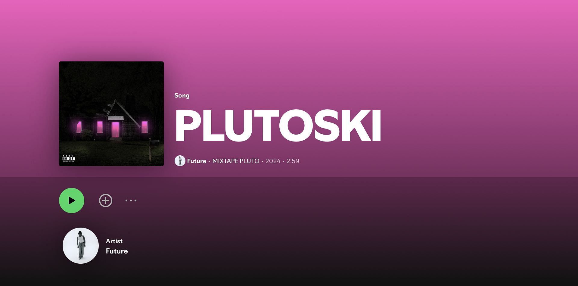 Track 5 on Future&#039;s new solo project &#039;MIXTAPE PLUTO&#039; (Image via Spotify)