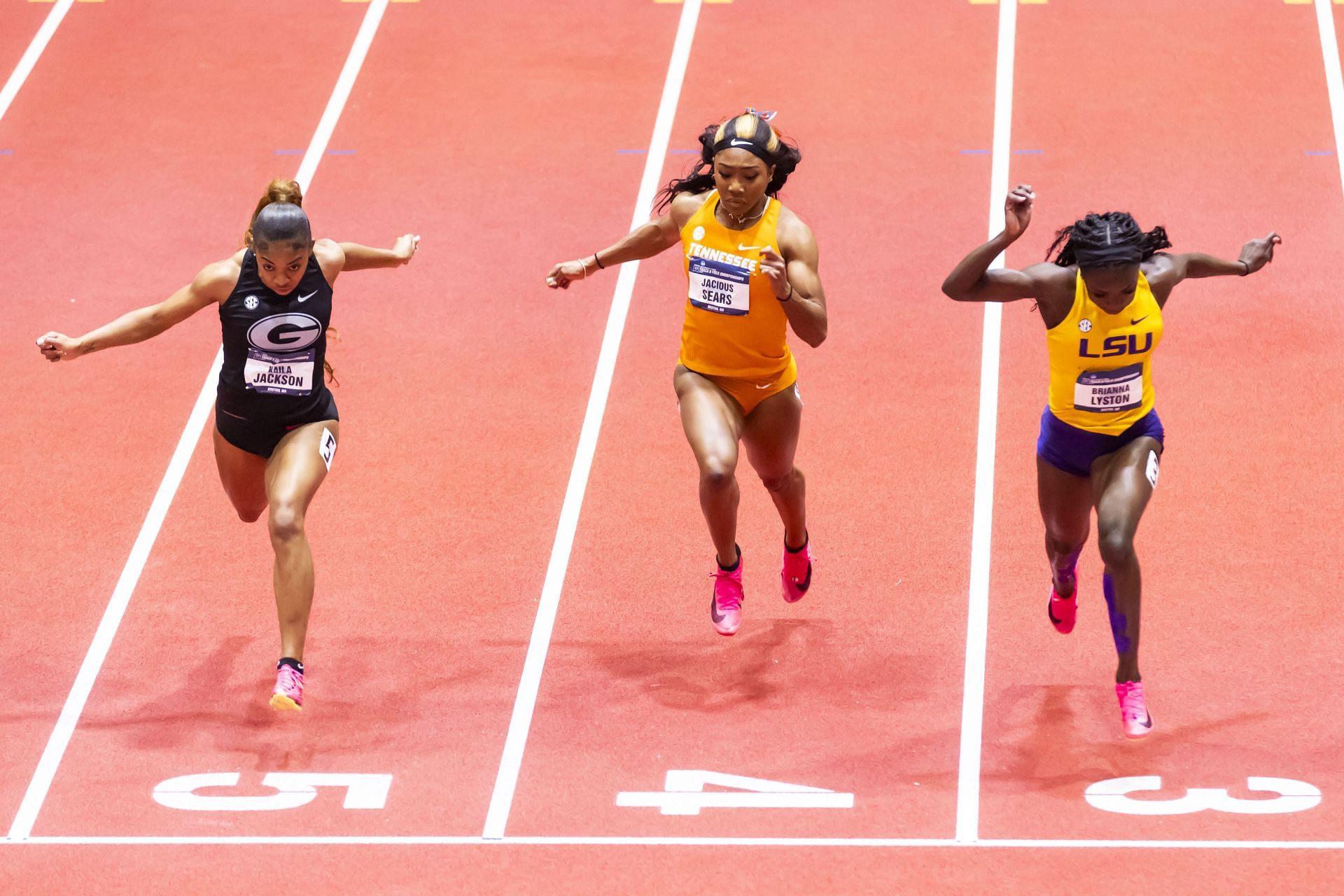 Sears (middle) during the NCAA Championships (Image via Getty Images)