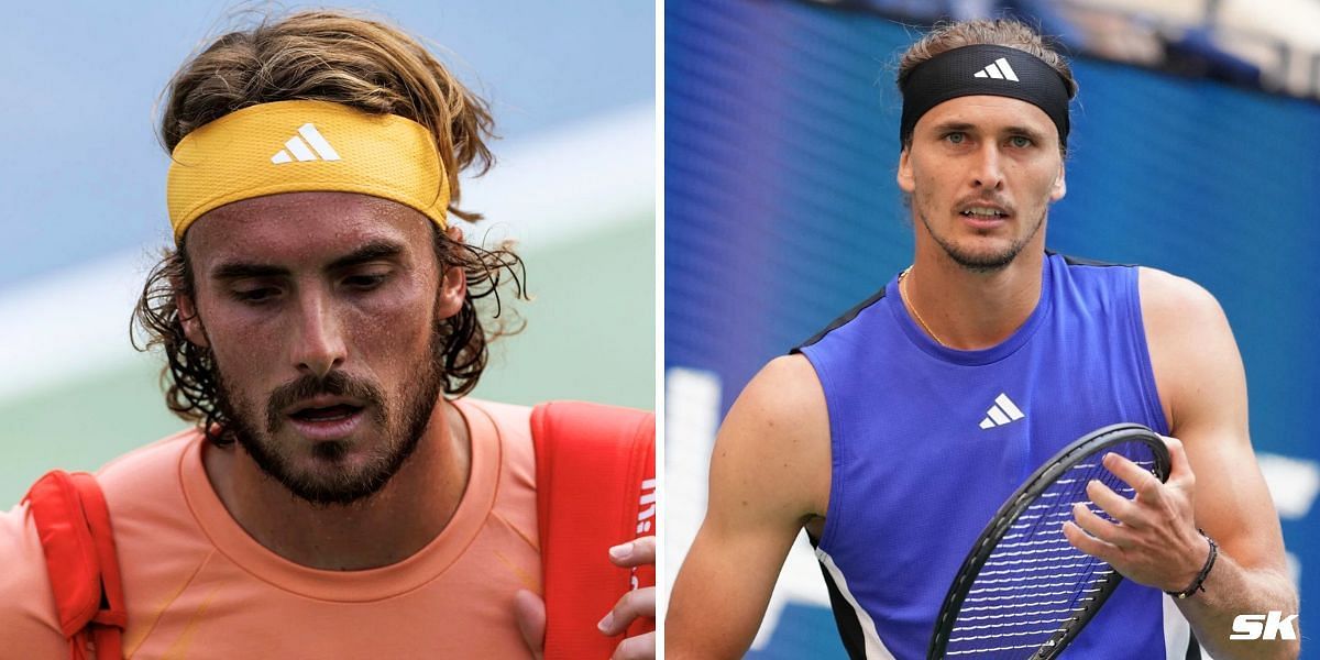 Stefanos Tsitsipas (L) and Alexander Zverev. (Images: Getty)