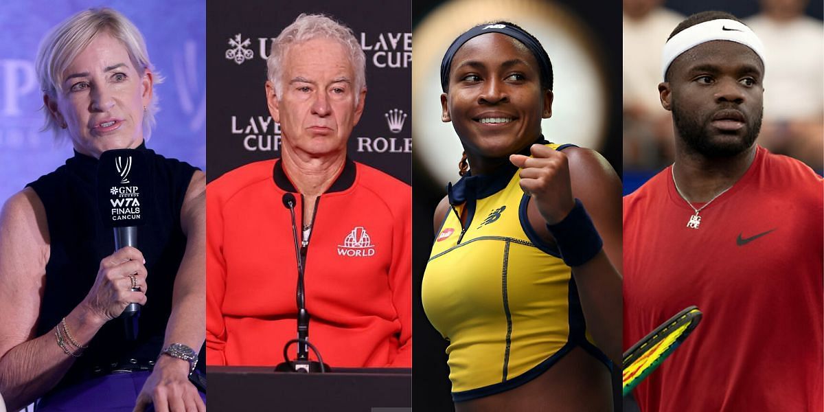 (Left to Right) Chris Evert, John McEnroe, Coco Gauff, Frances Tiafoe (Source: Getty Images)