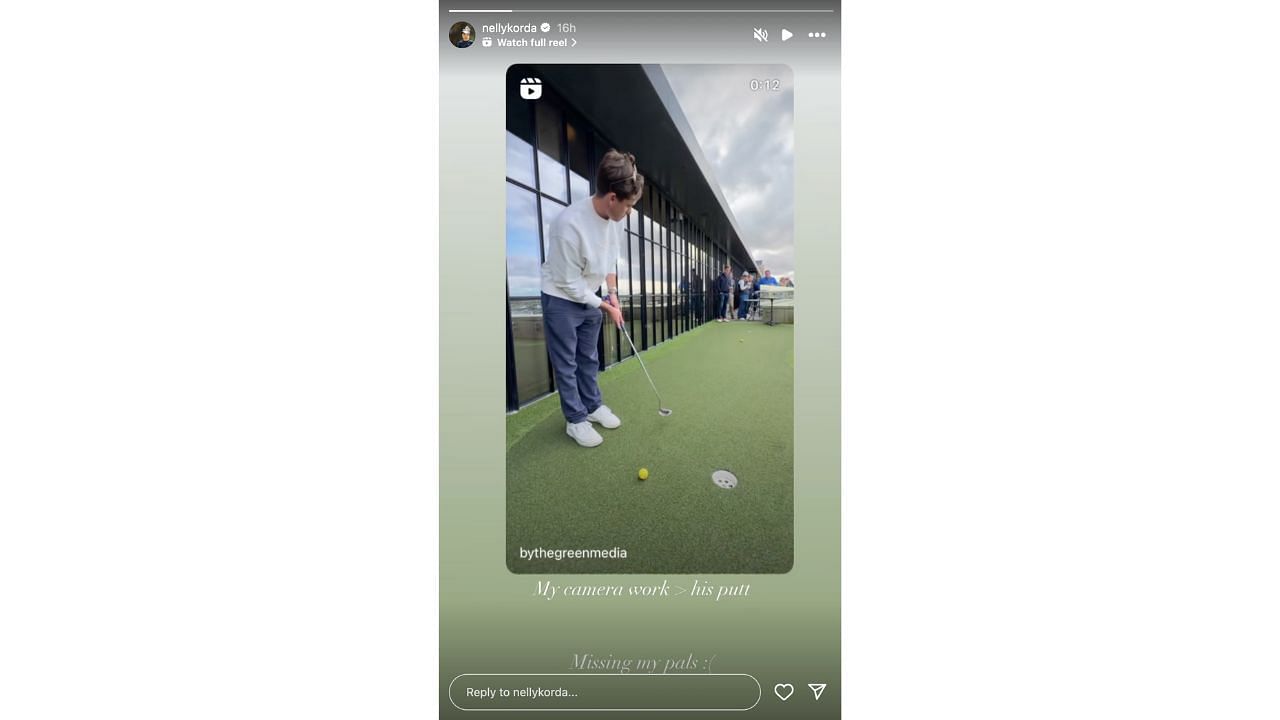 Nelly Korda shared a video to her Instagram story (Instagram/nellykorda