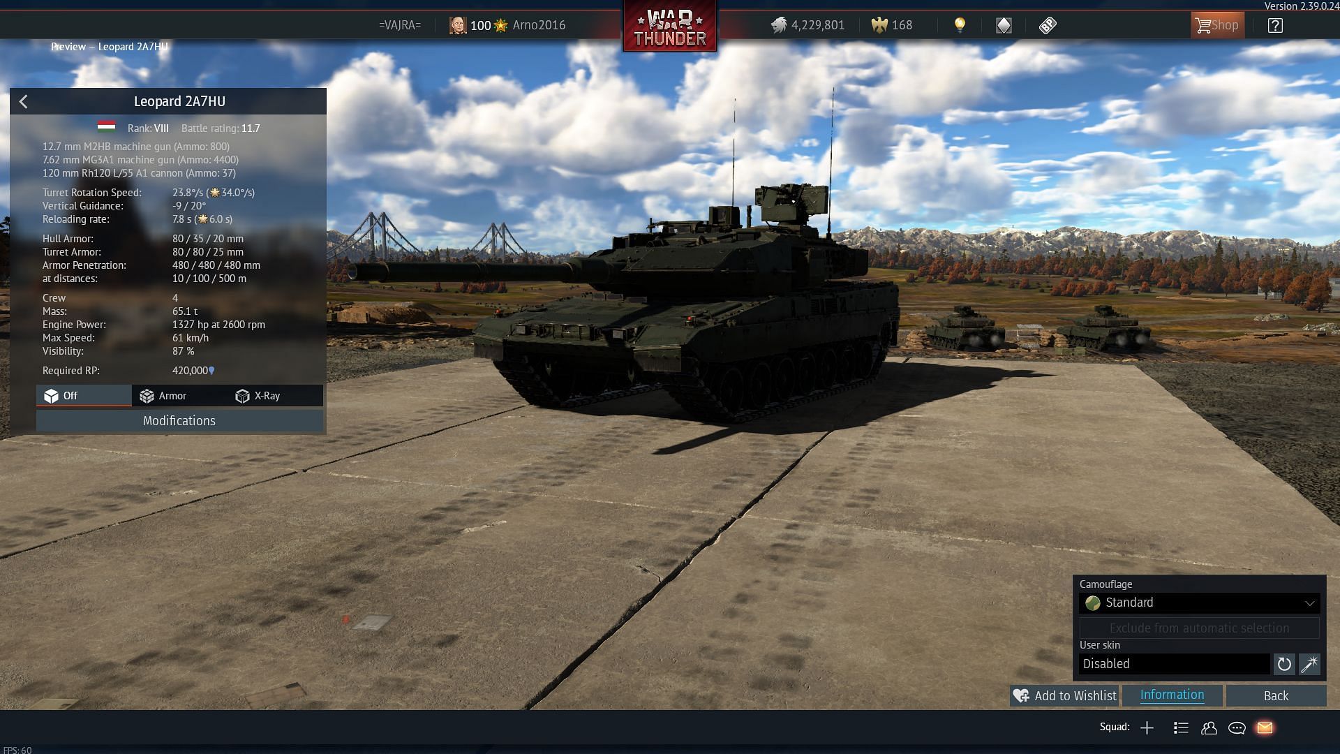 The Leopard 2A7HU is the Hungarian variant of the German Leopard 2A7V (Image via Gaijin Entertainment)