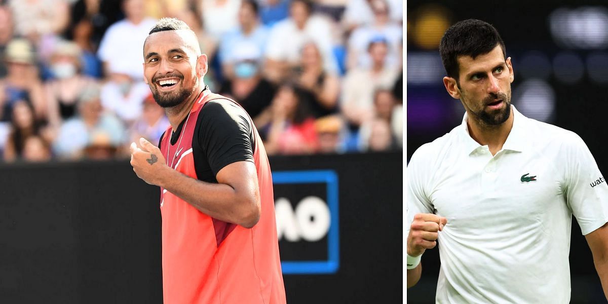 Novak Djokovic and Nick Kyrgios. Source: Getty images