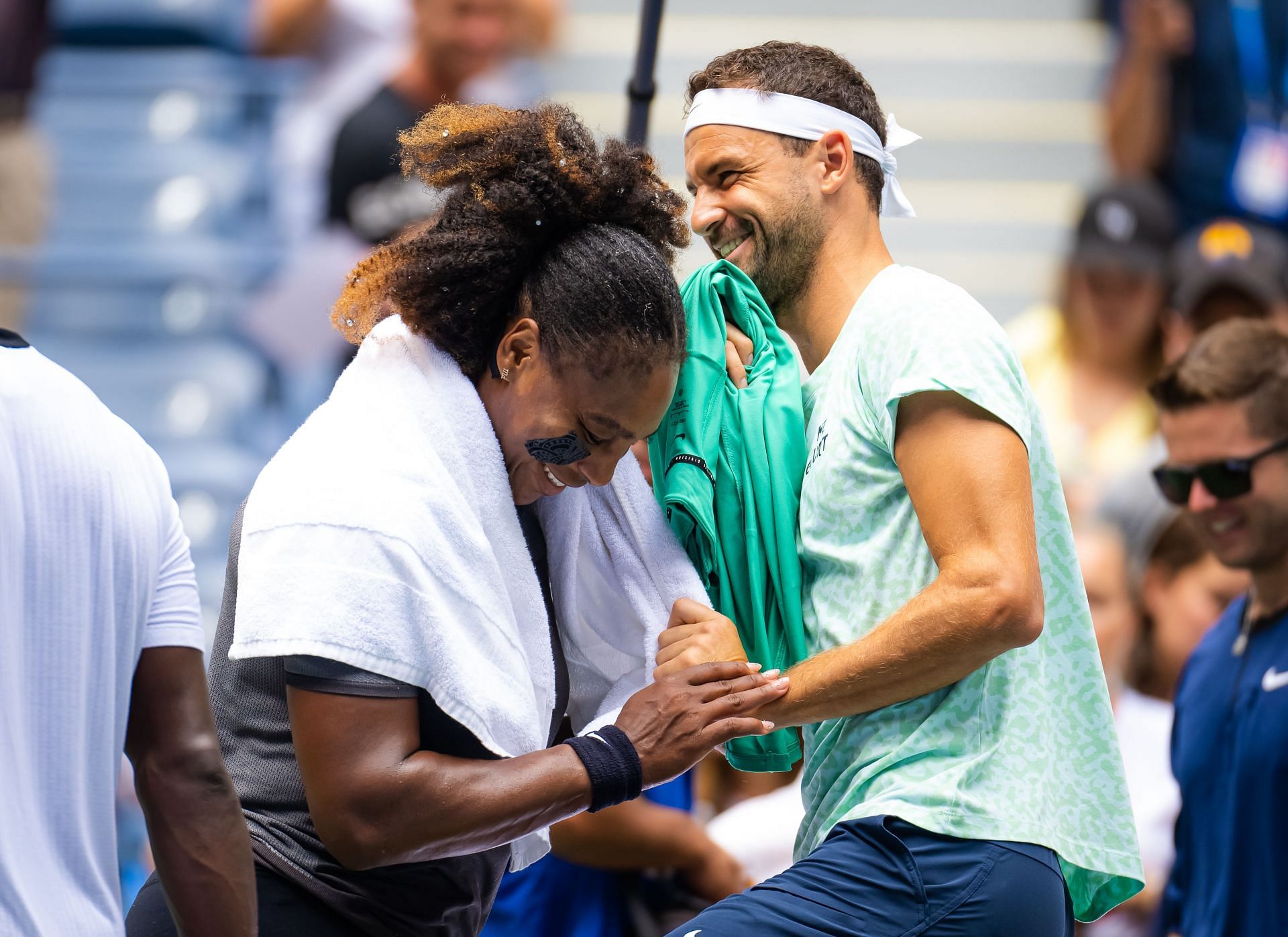 Serena Williams (left) and Grigor Dimitrov