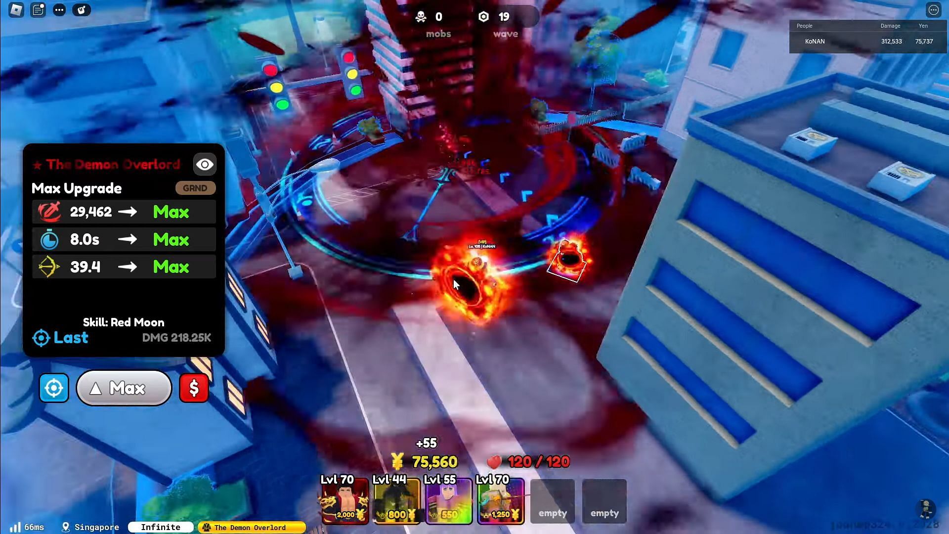 The Demon Overlord in action (Image via Roblox || NiNZ/YouTube)