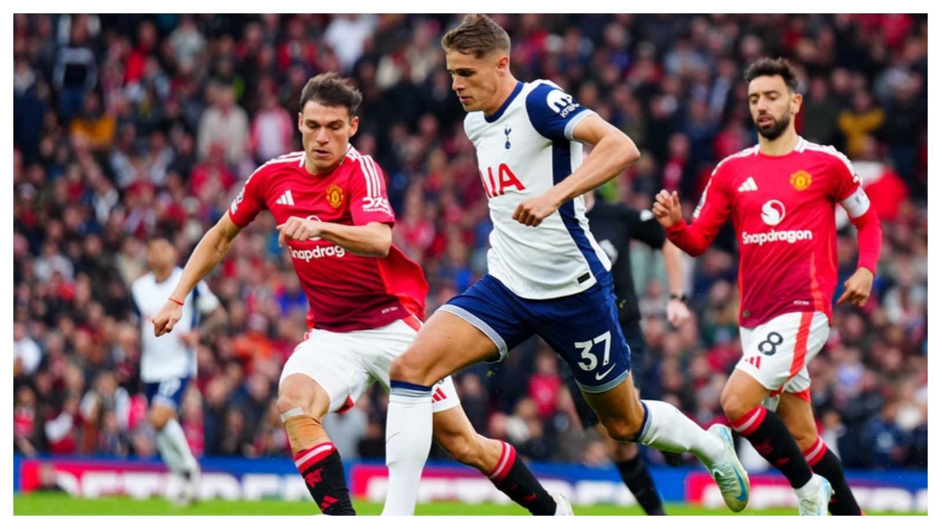 Van de Ven was exceptional against United (Image via Tottenham Hotspur)