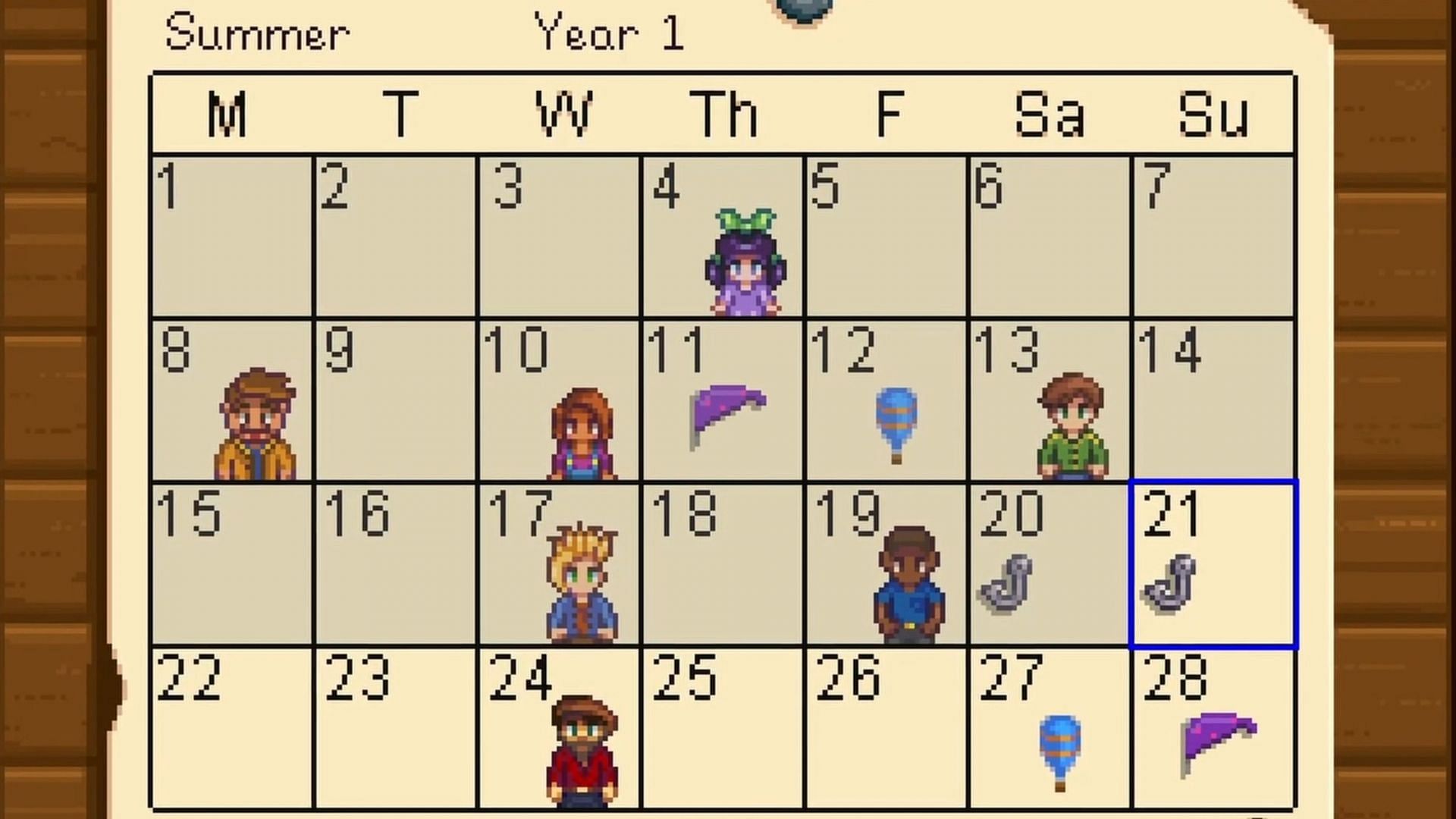 Schedule for Trout Derby in Stardew Valley (Image via ConcernedApe)