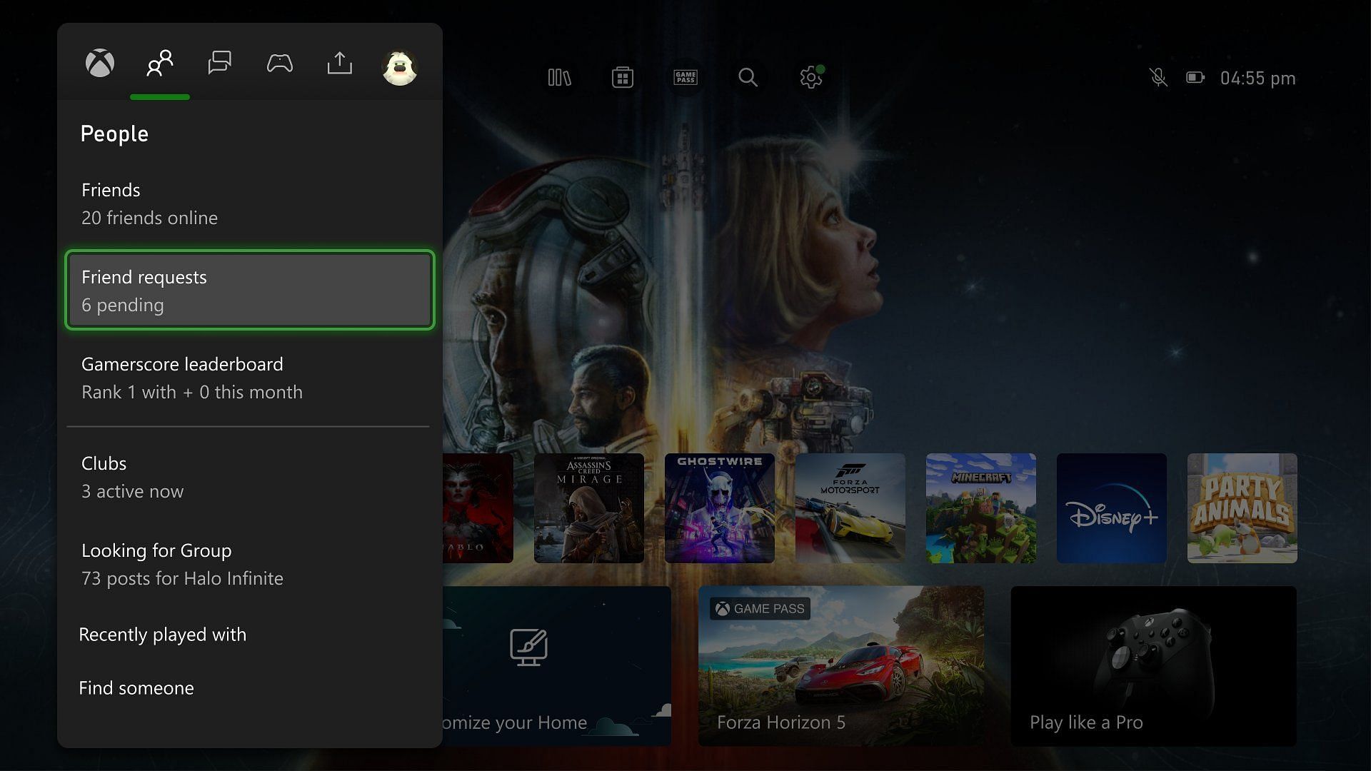 The new Xbox social section (Image via Xbox)