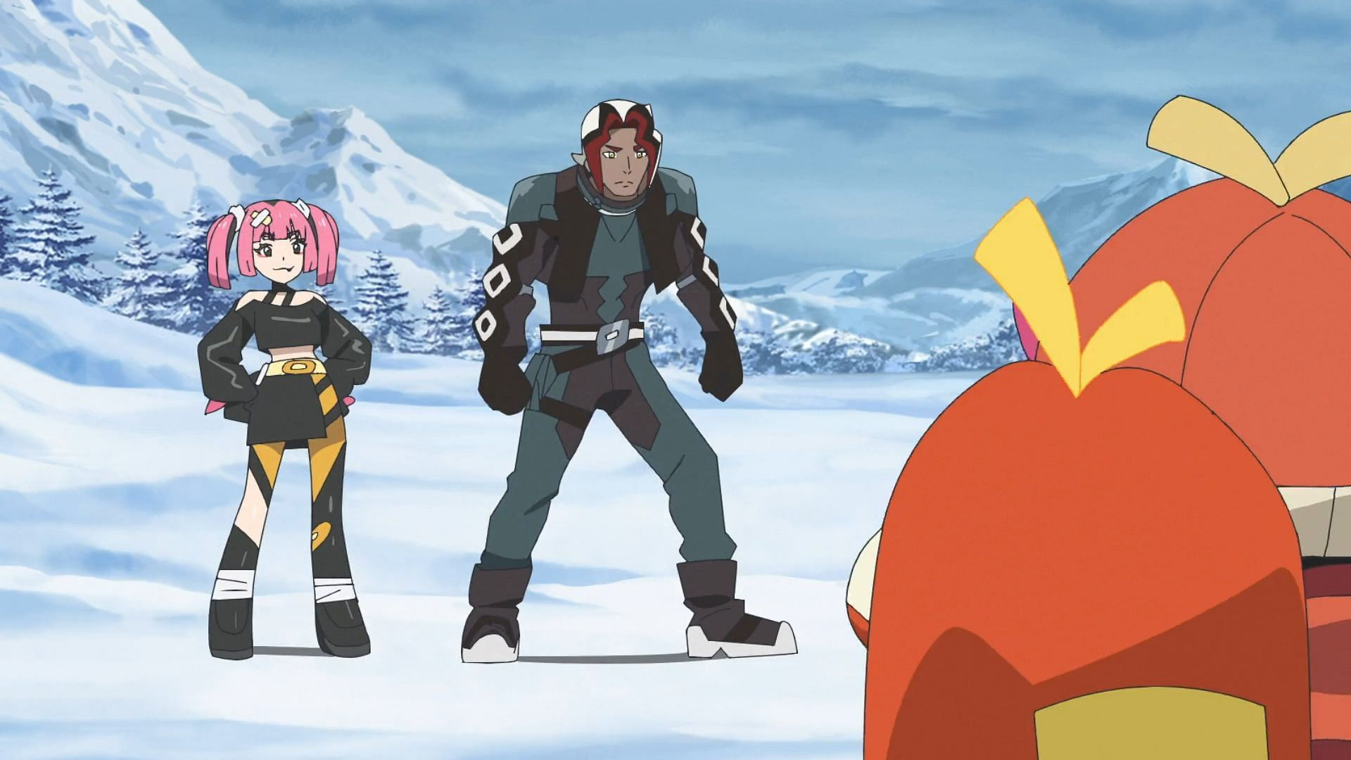 Coral and Sidian intercept Roy and Dot in Pokemon Horizons Episode 64 (Image via The Pokemon Company)