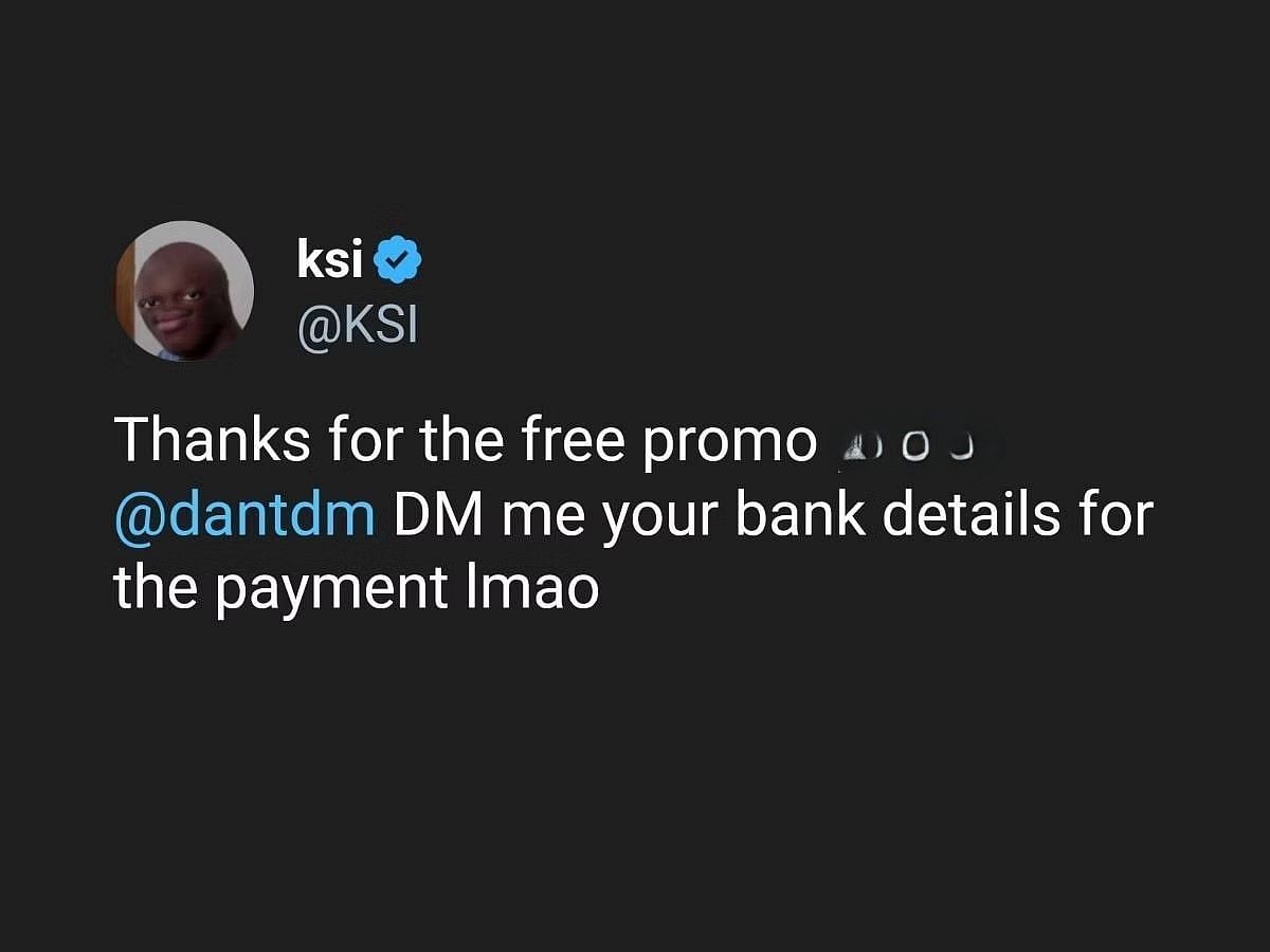 KSI goes off on DanTDM once again but deletes the post later (Image via X/Drama Alert)