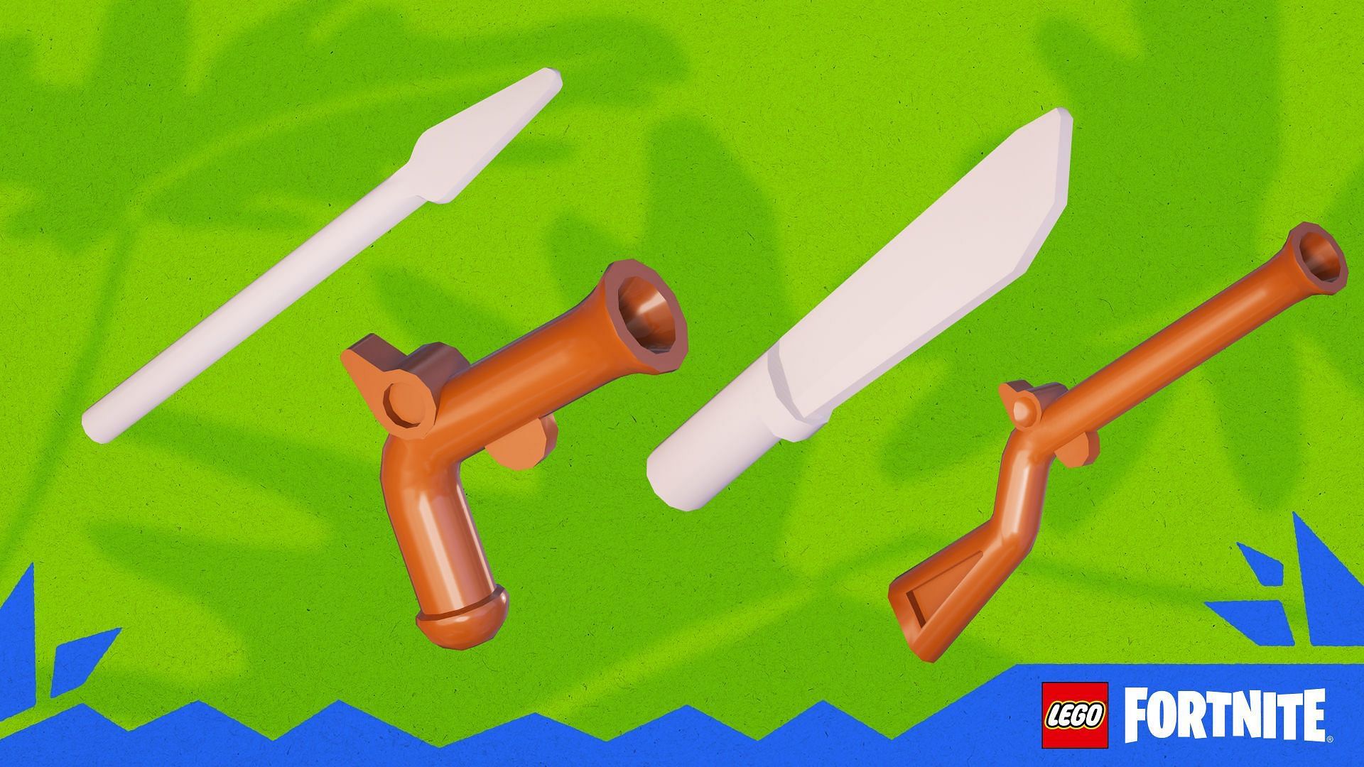 New weapons/items in LEGO Fortnite Lost Isles update (Image via Epic Games)