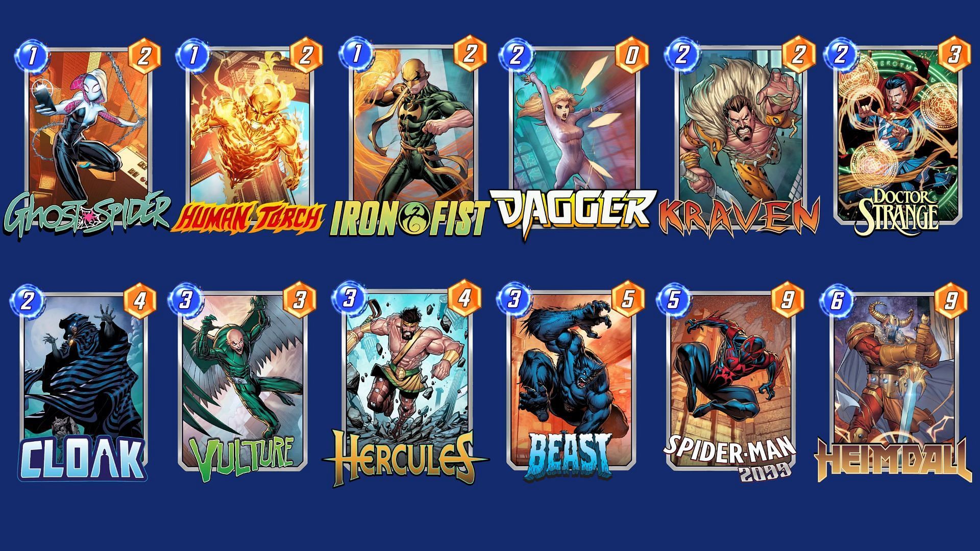 The Classic Move Deck is one of the best Marvel Snap Hercules decks (Images via Nuverse)