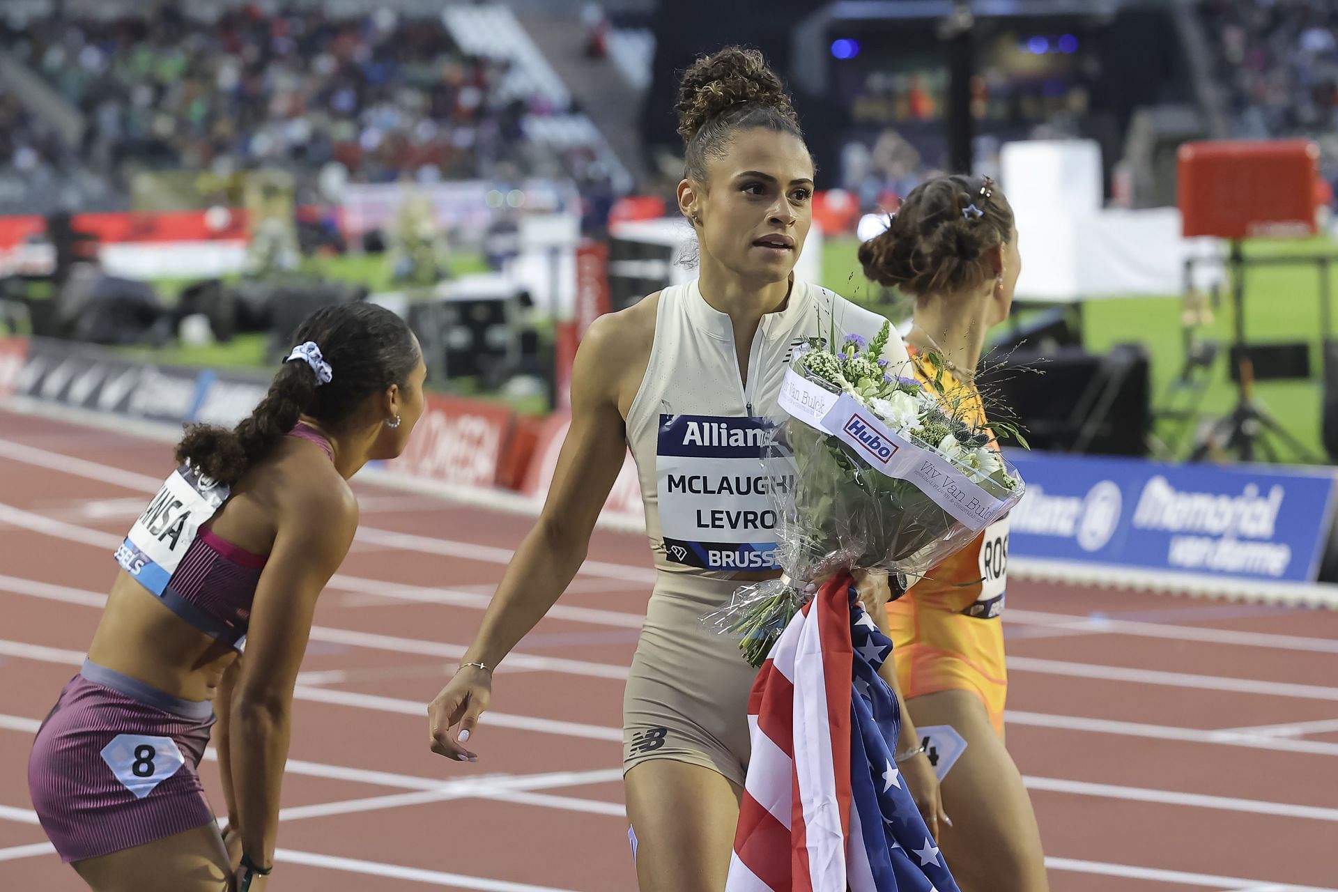 Sydney McLaughlin-Levrone pictured at the Wanda Diamond League 2024 Final, Brussels (Image via Getty)