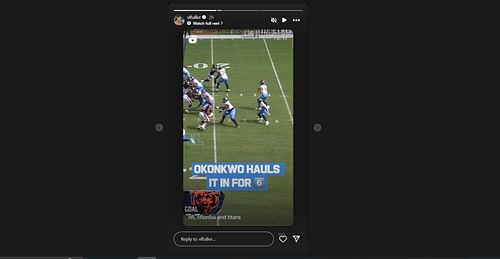 Victoria Fuller shares a clip of Will Levis' TD on her IG