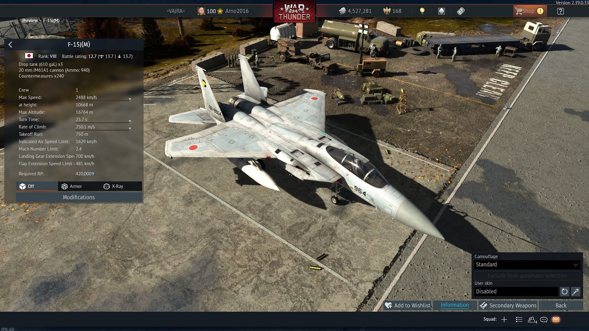 The F-15J(M) in War Thunder (Image via Gaijin Entertainment)