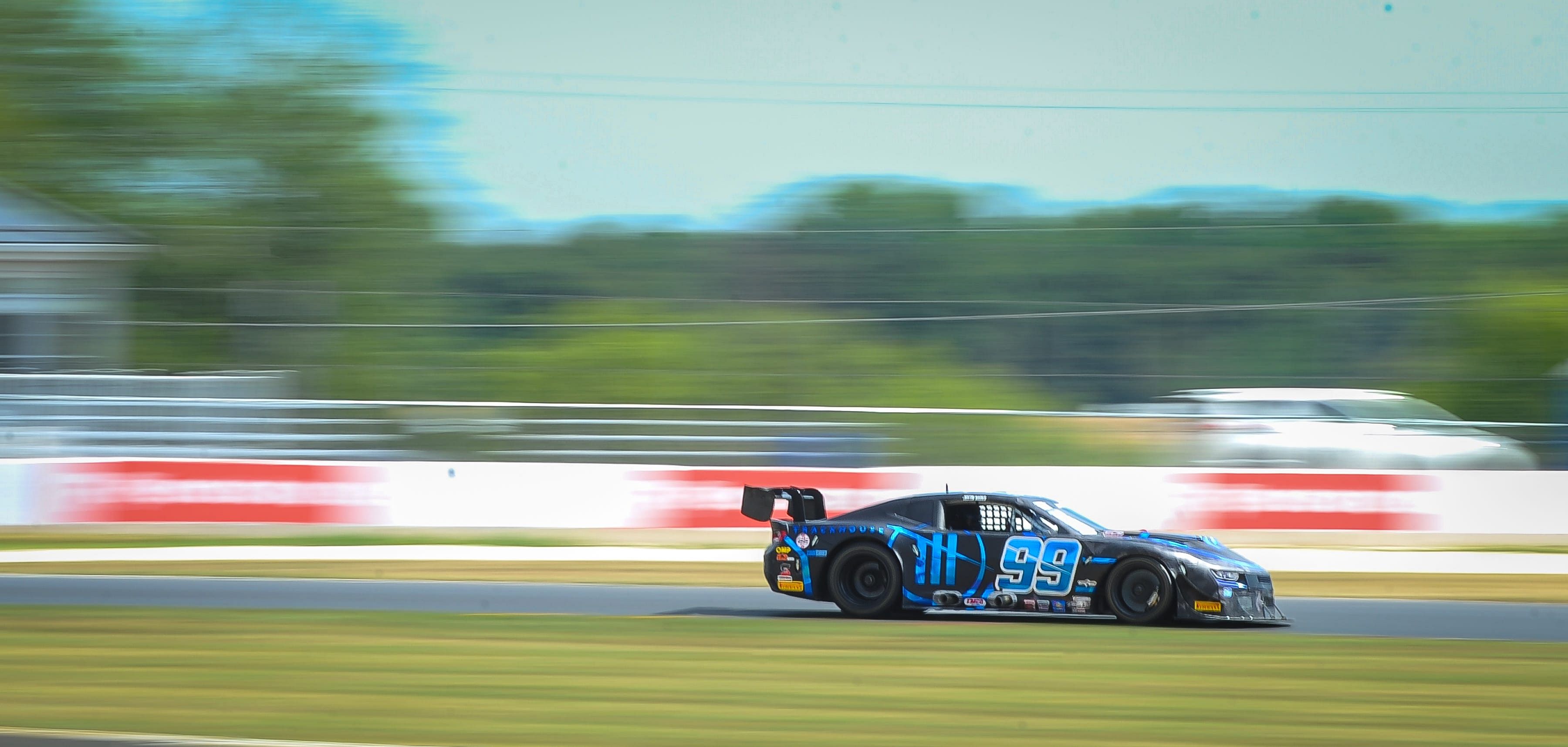 Justin Marks drives through Turn 14 during Trans Am practice Friday, July 7, 2023, at Road America in Elkhart Lake, Wisconsin. Source: Imagn