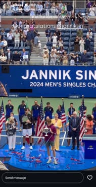 Alexander Gilkes congratulates Jannik Sinner; ( Source - Instagram https://www.instagram.com/stories/gilkesa/)