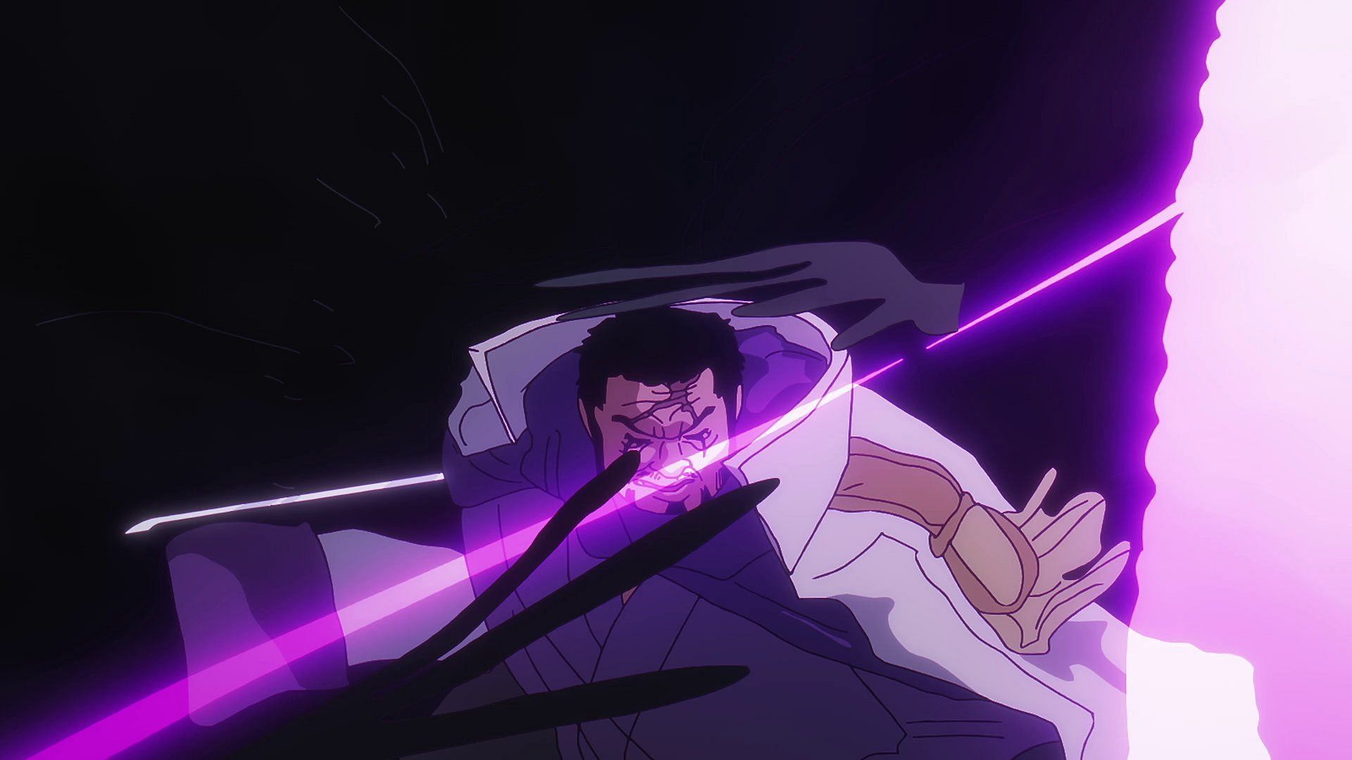 Fujitora neutralizing Karasu&#039;s attack (Image via Toei Animation)