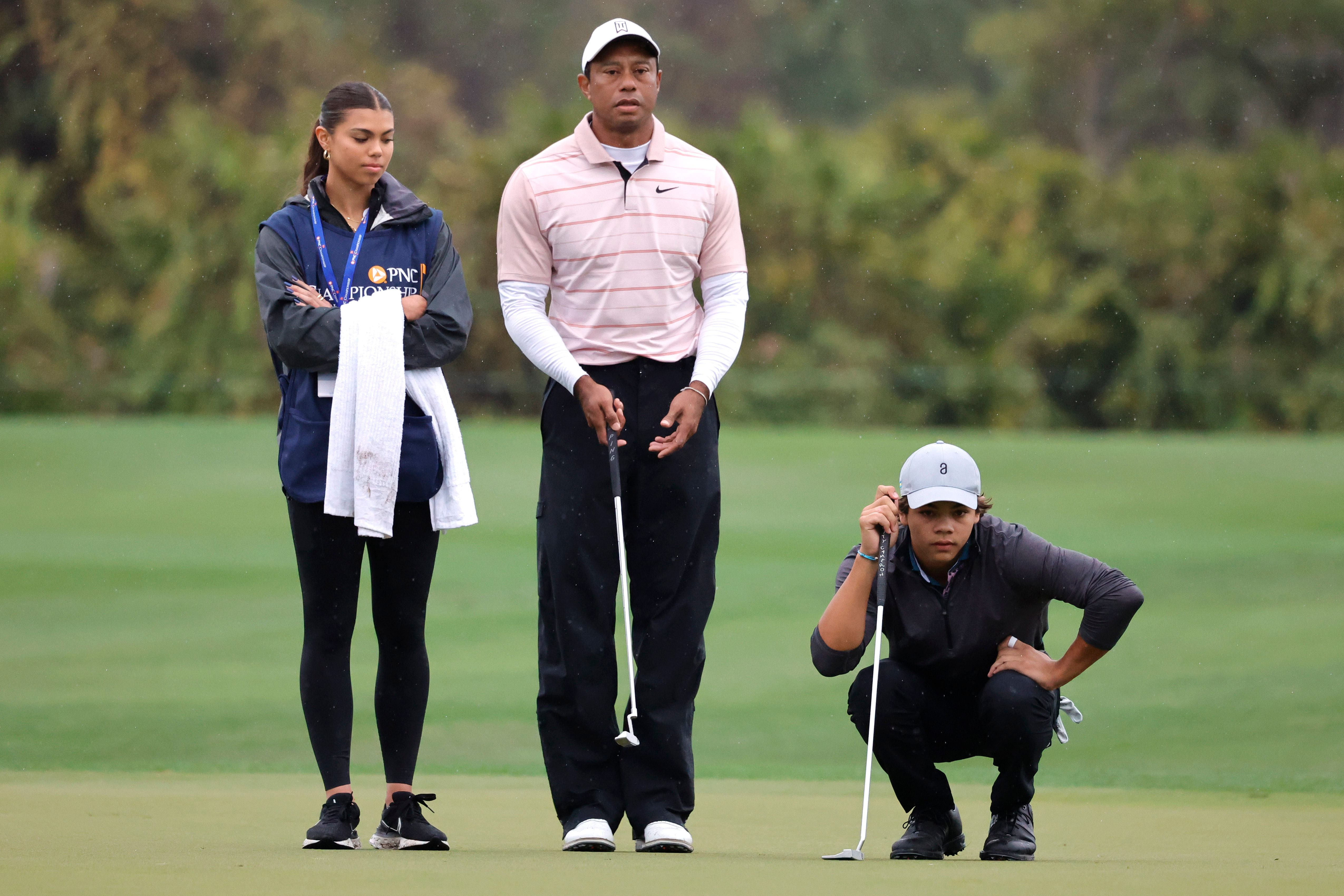 The Woods family at the 2023 PNC Championship (Image Source: Imagn)