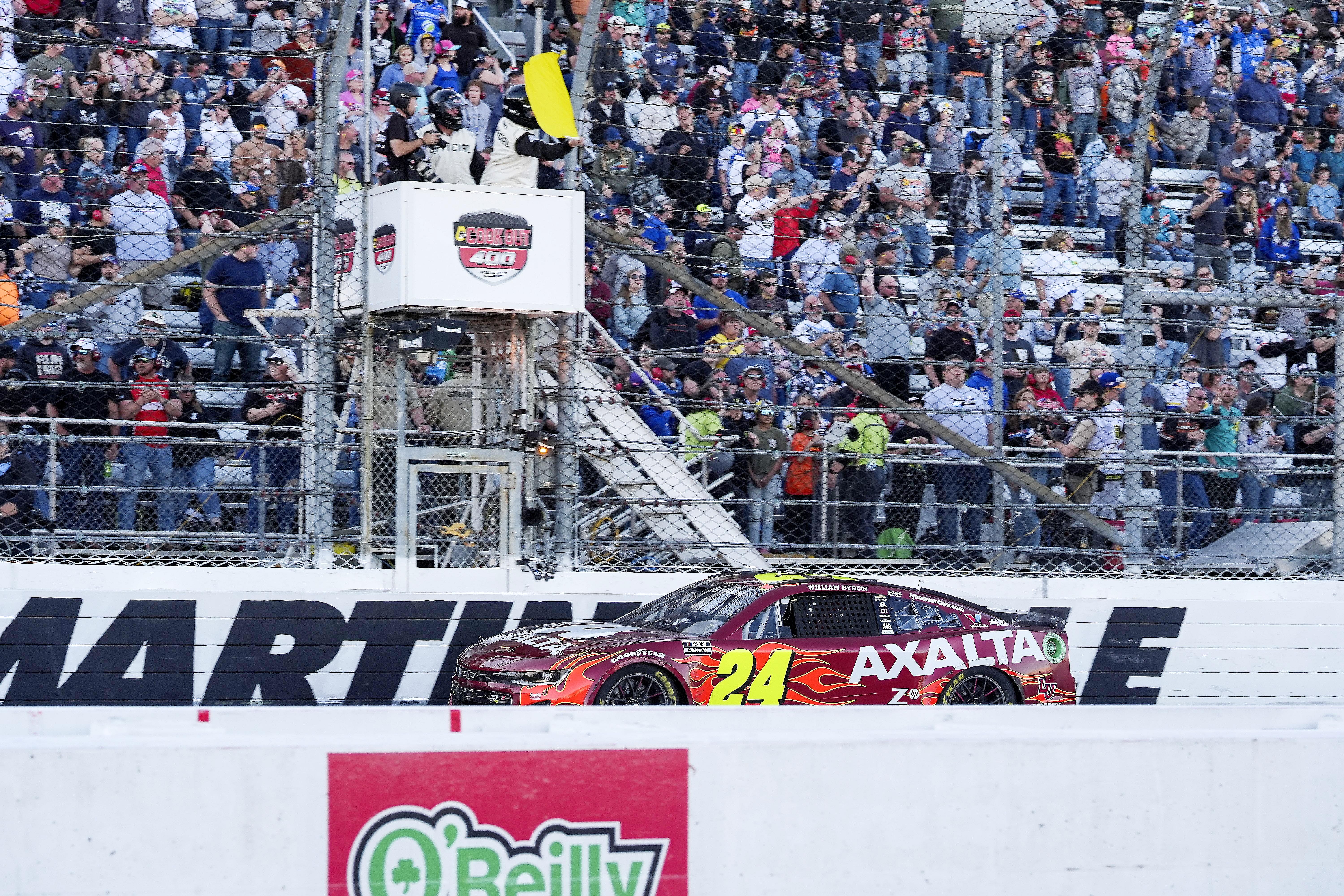 Pace cars are deployed under a yellow flag - Source: Imagn