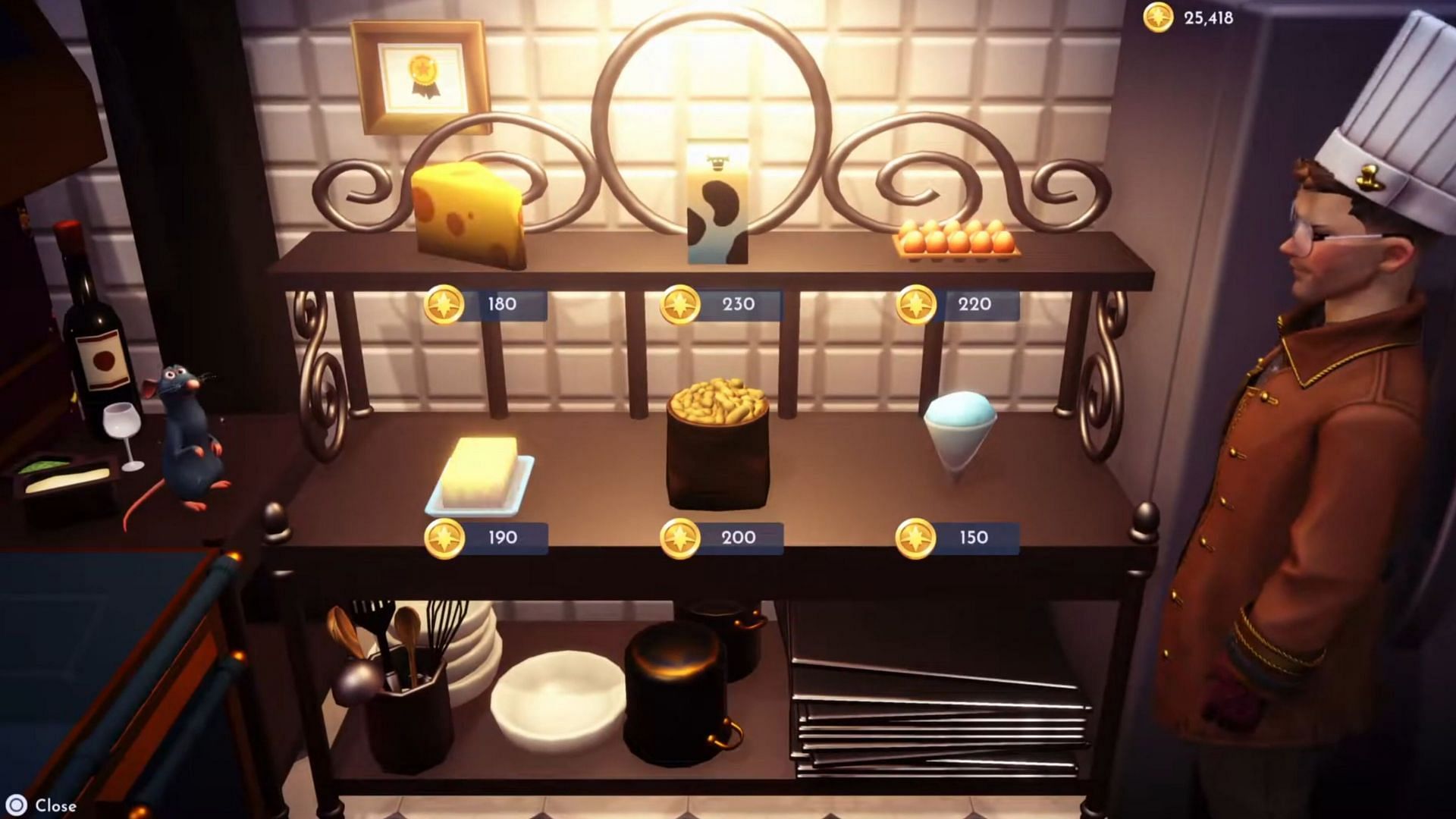 You can buy butter from Chez Remy (Image via Gameloft)