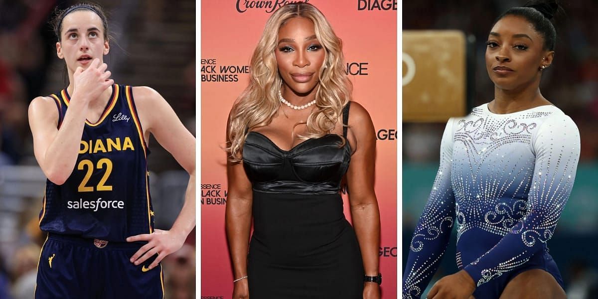 Caitlin Clark, Serena Williams, Simone Biles (L-R) (Image source: GETTY)