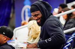 LeBron James hilariously loses it over his friend’s NBAxNFL statistical reference for Sanaa Lathan