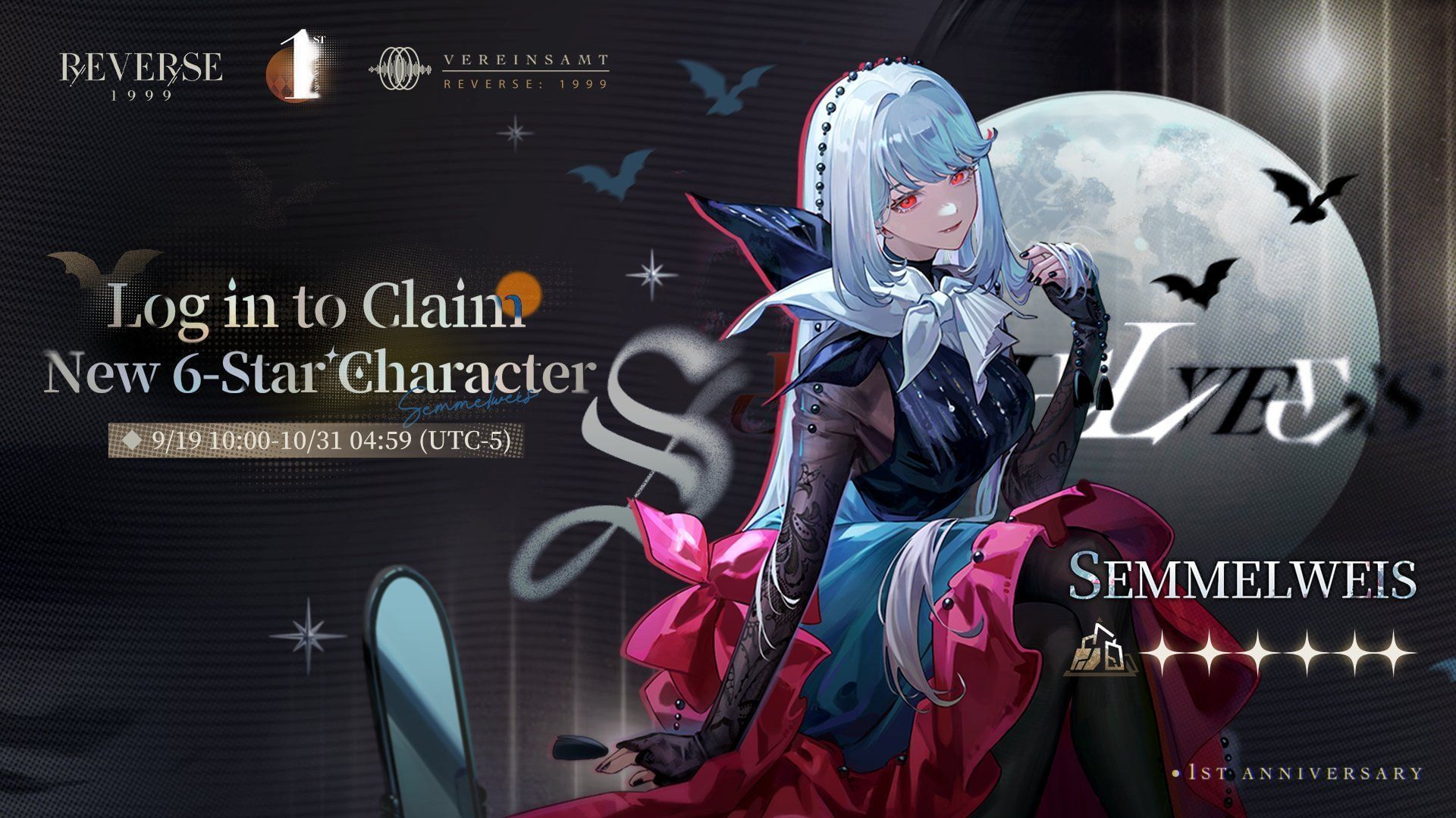 Semmelweis is one of the free characters in the Reverse 1999 version 1.9 update. (Image via Bluepoch)