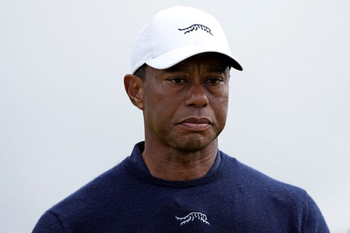 Tiger Woods wearing Sun Day Red's apparel (Image Source: Imagn)