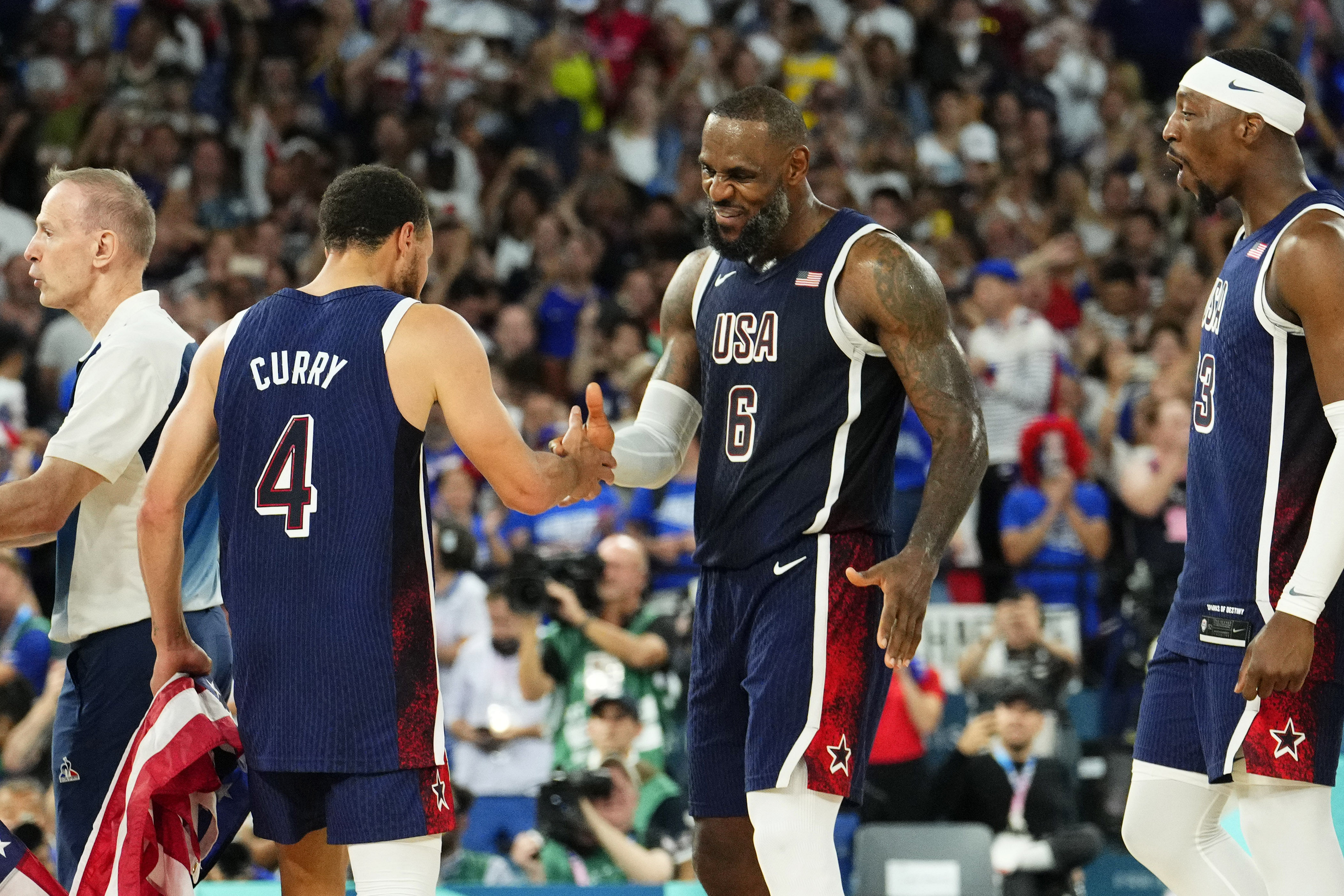 Stephen Curry and LeBron James for the USA Basketball Men&#039;s Olympic Team - Source: Imagn