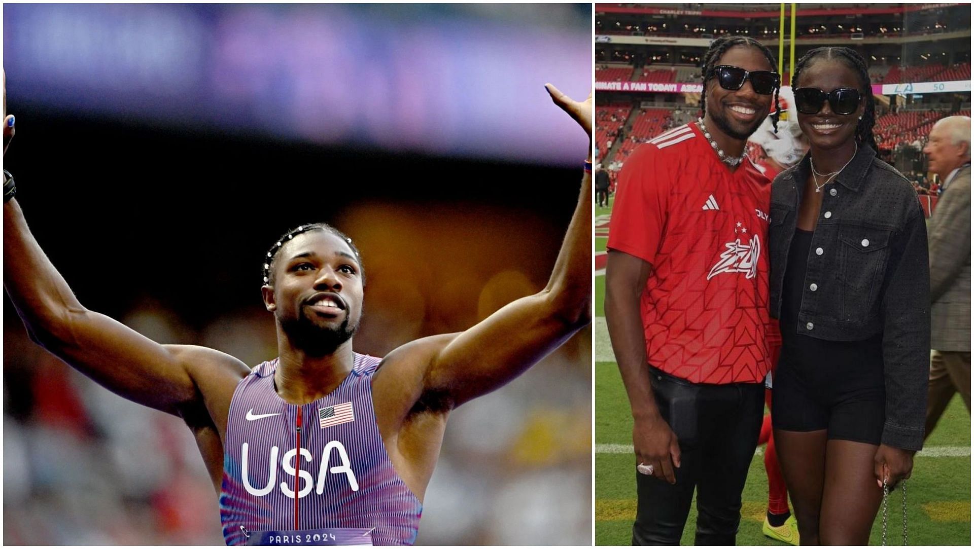 Noah Lyles and Junelle Bromfield