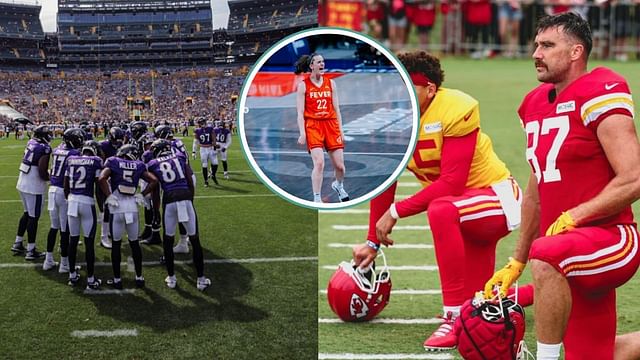 Caitlin Clark shares 2 word reaction on hype surrounding Chiefs vs Ravens NFL game (Credit: IG/chiefs, ravens, caitlinclark22)