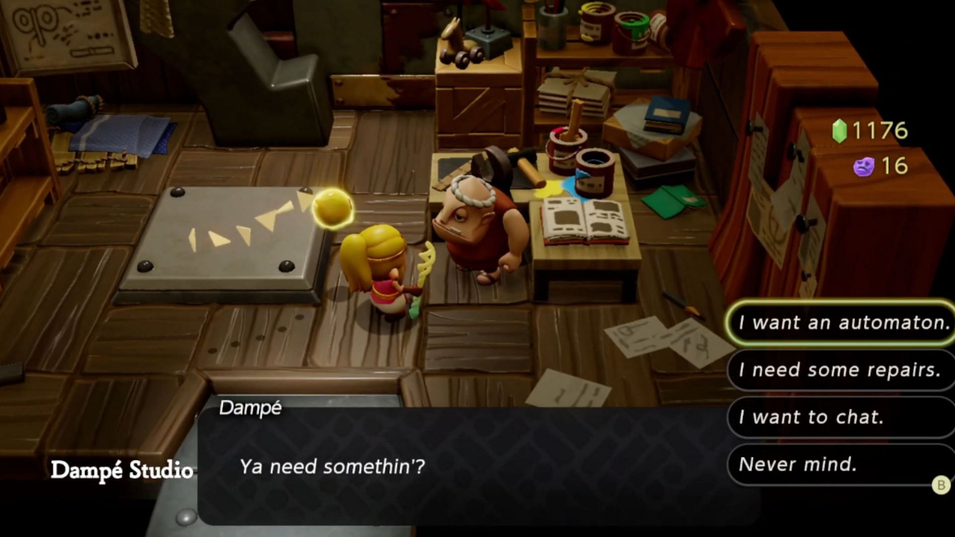 Monster stones can be used at Dampe&#039;s Studio (Image via Nintendo)