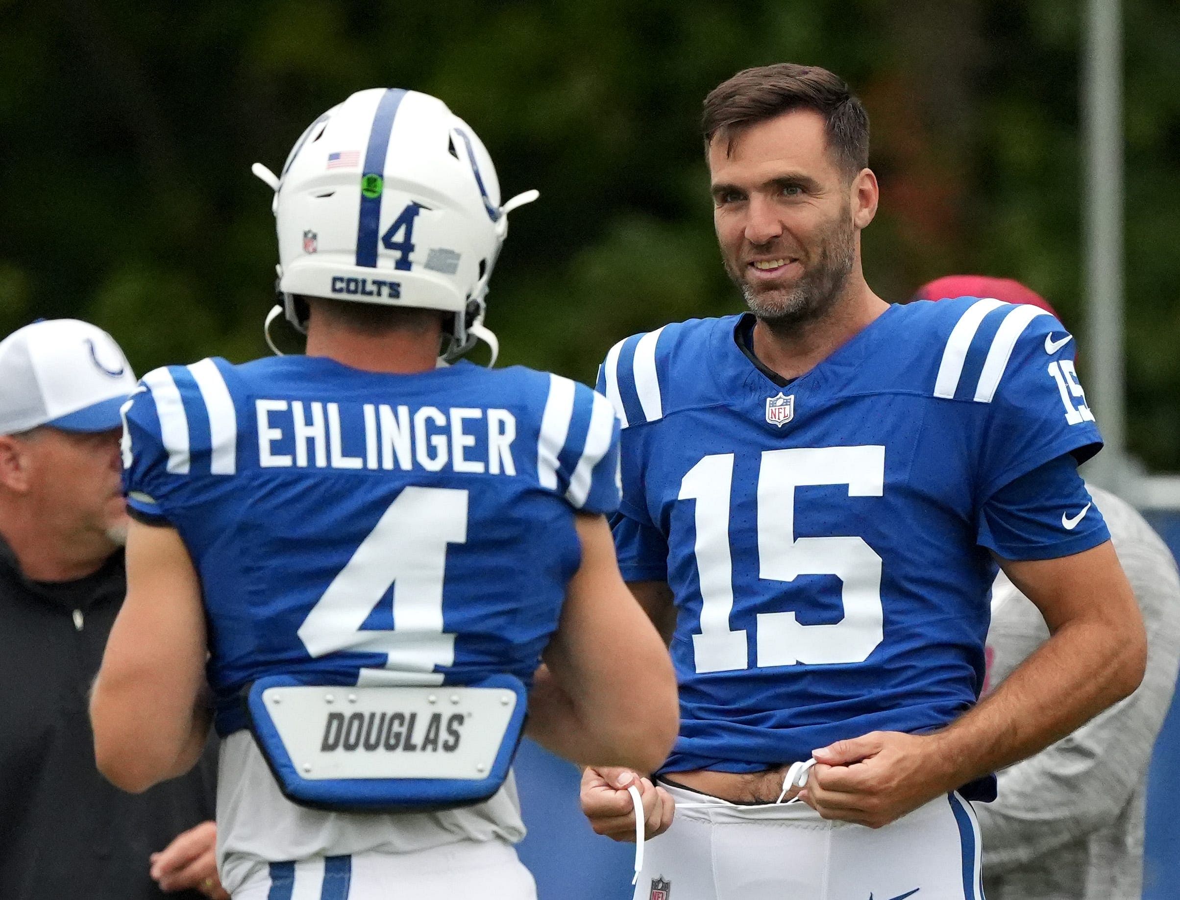 Sam Ehlinger and Joe Flacco - Source: Imagn