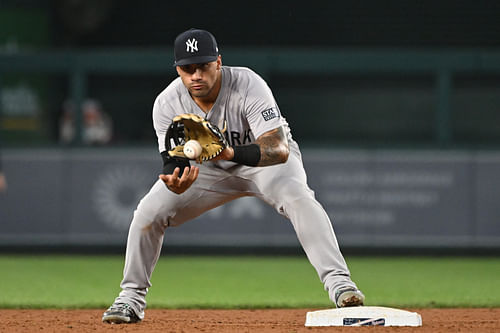 Gleyber Torres made his 17th fielding error of the season on Sunday (Photo Credit: IMAGN)