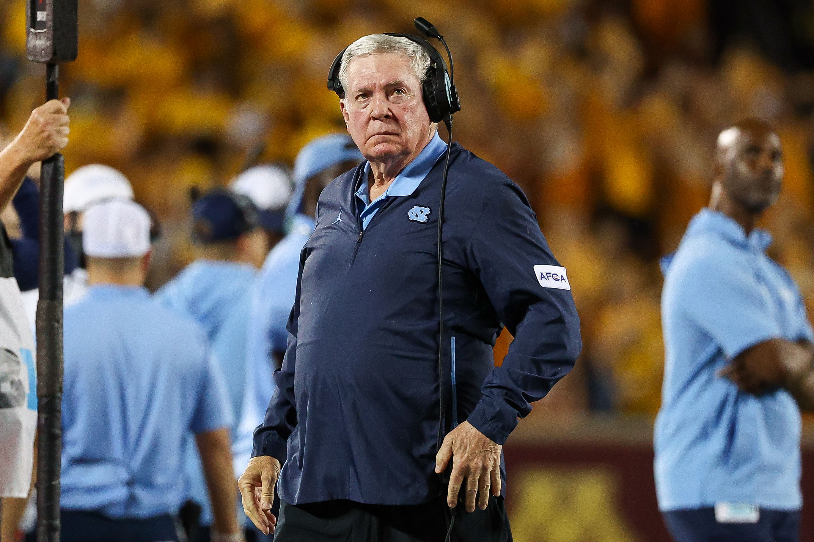 North Carolina coach Mack Brown won a title in 2005 at Texas. (Photo Credits: IMAGN)