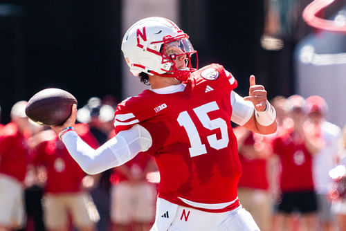 Nebraska QB Dylan Raiola is a likely 2027 NFL Draft choice. (Photo Credit: IMAGN)