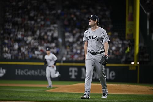 Gerrit Cole exited his start on Monday with cramps on his right calf (Photo Credit: IMAGN)