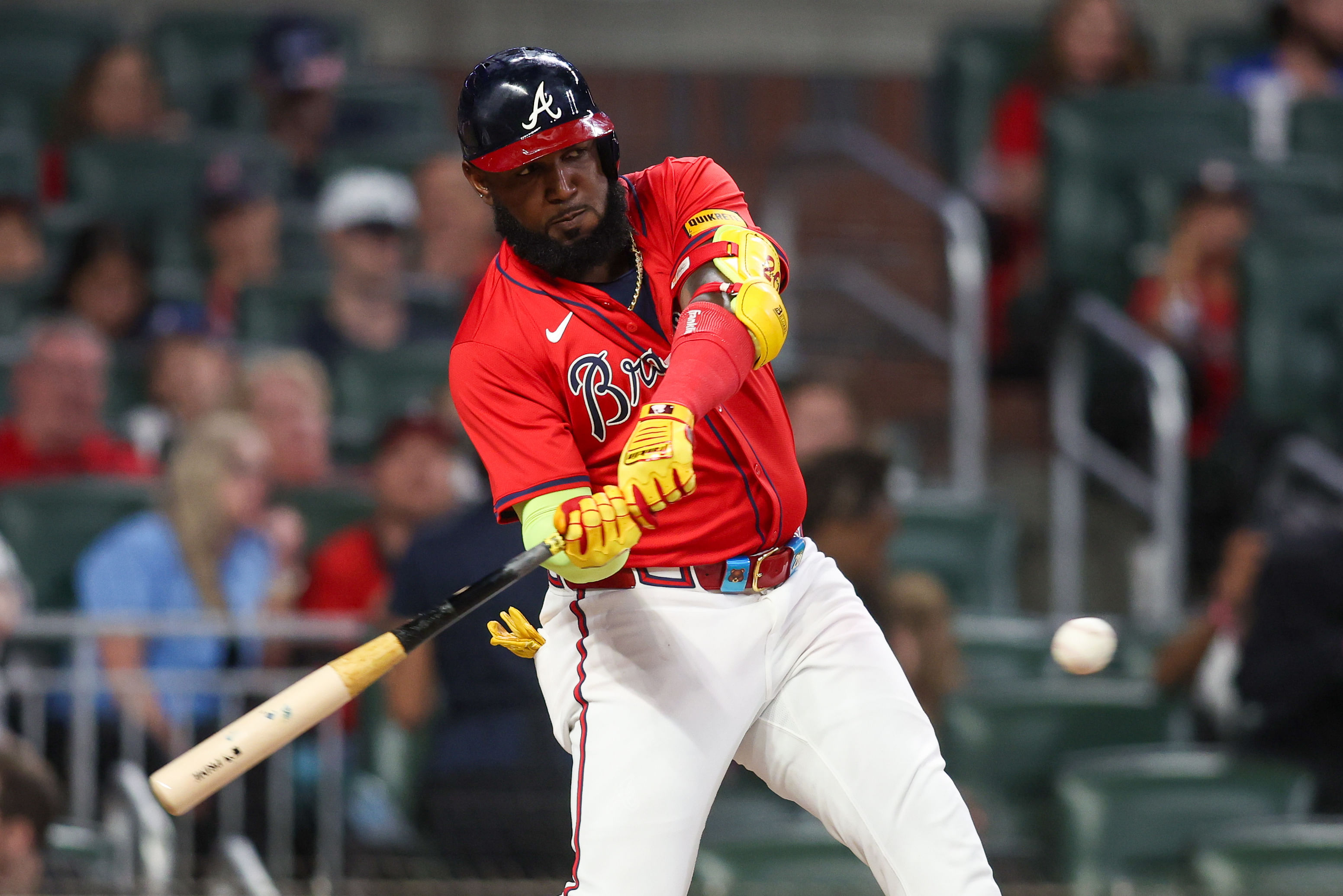 Marcell Ozuna is today's best pick for a home run (Imagn)