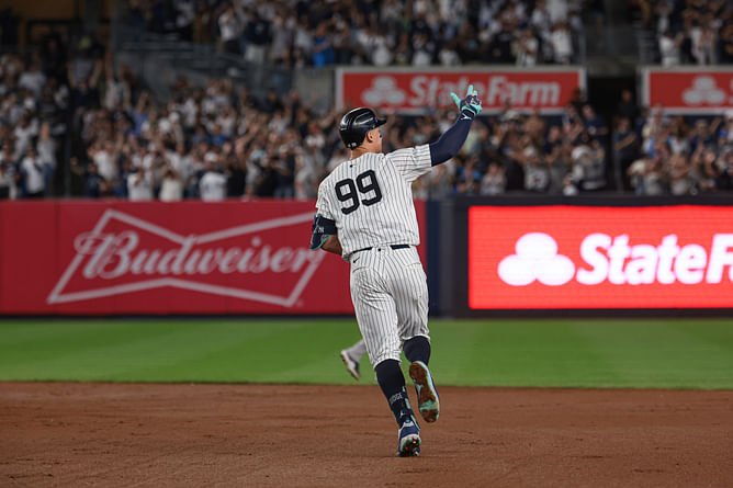 WATCH: Aaron Judge's game-winning grand slam reimagined in Brad Pitt's iconic 'Moneyball'-style goes viral