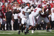 Alabama quarterback Jalen Milroe is having a great season in Kalen DeBoer's offense (Image Credit: IMAGN)